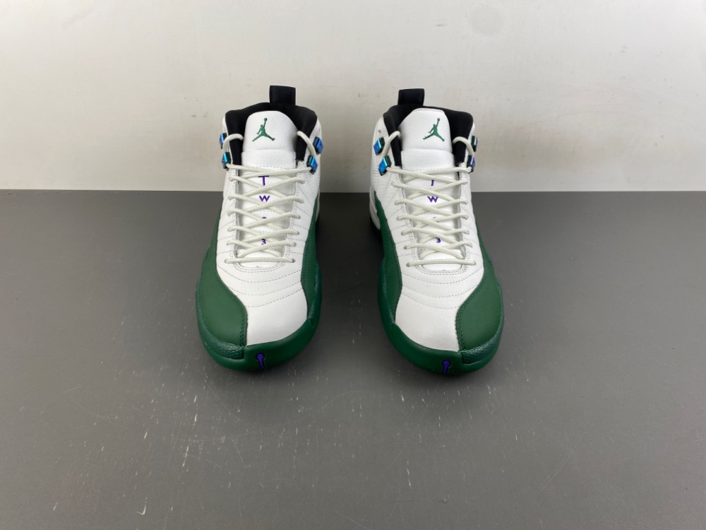 air Jordan 12 retro shoes men-white/green/purple